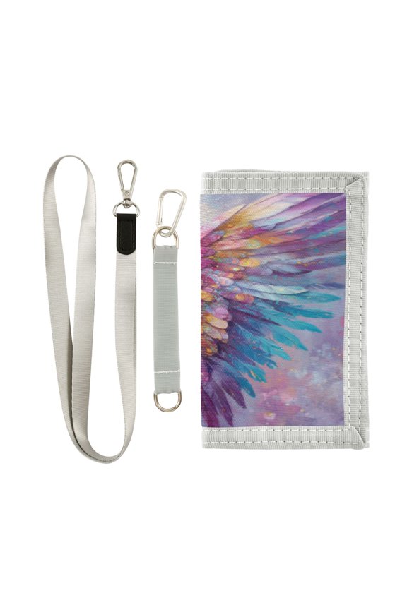 Cute Novelty Wallet Stylish Foldable Wallet The Perfect Gift Colorful Wings with Feathers