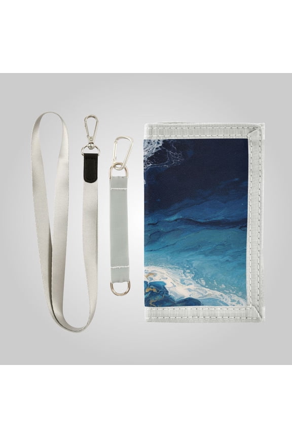 Cute Novelty Wallet Stylish Foldable Wallet The Perfect Gift Deep Blue Gilded Surf