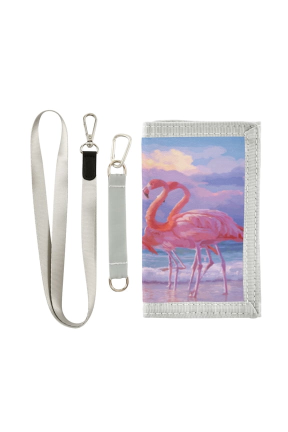Cute Novelty Wallet Stylish Foldable Wallet The Perfect Gift Group Of Pink Flamingos