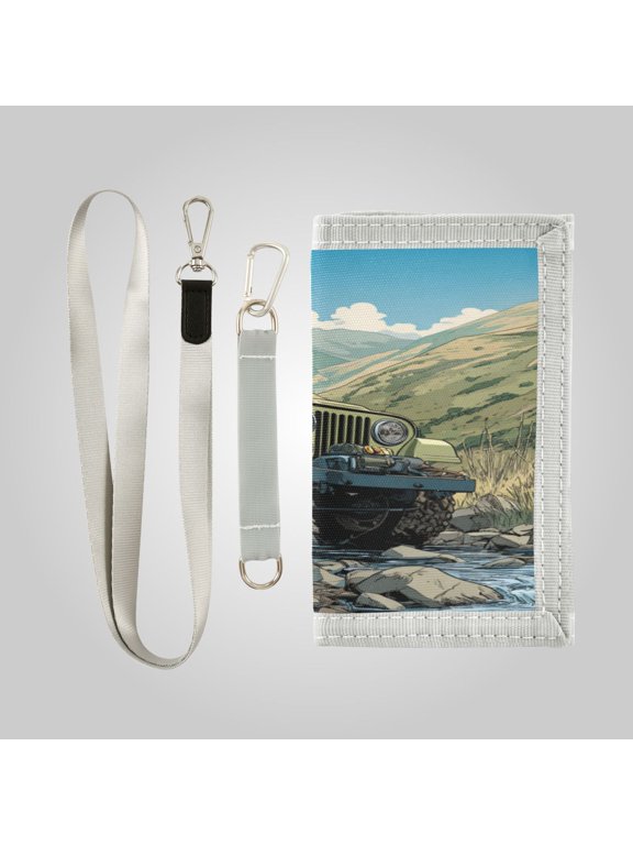 Cute Novelty Wallet Stylish Foldable Wallet The Perfect Gift Mountain Stream Jeep Adventure