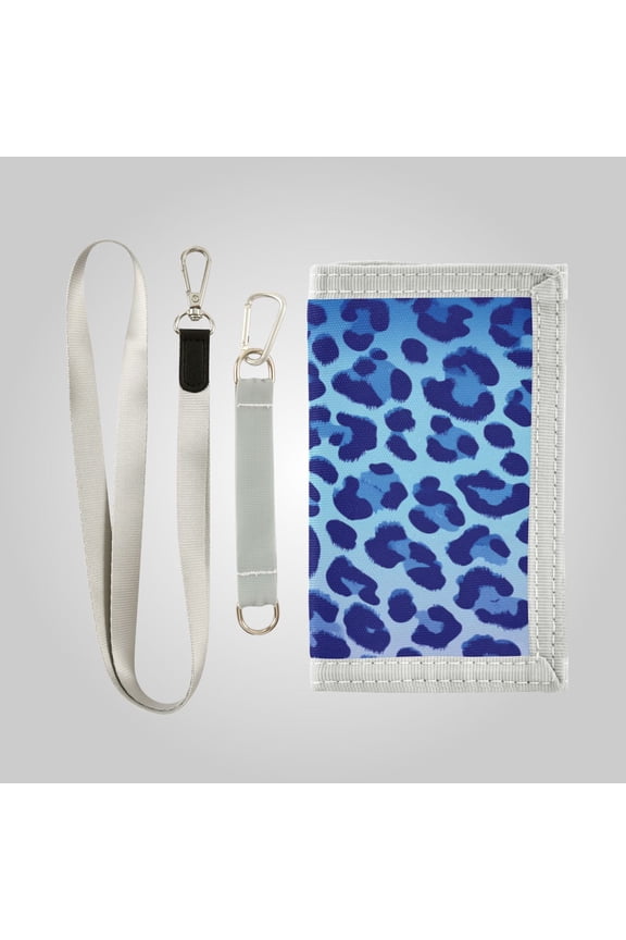 Cute Novelty Wallet Stylish Foldable Wallet The Perfect Gift Ocean Blue Cheetah Print Pattern