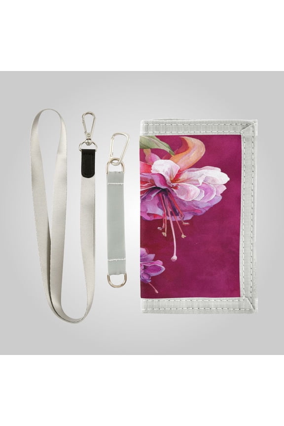 Cute Novelty Wallet Stylish Foldable Wallet The Perfect Gift Watercolor Fuchsia Flowers