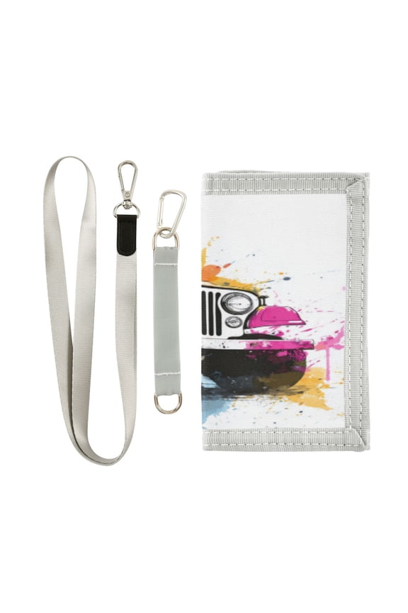 Cute Novelty Wallet Stylish Foldable Wallet The Perfect Gift Wet Watercolor Jeep Pattern