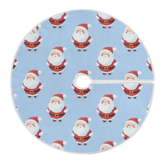 RMDQTR Festive Christmas Tree Skirt35.4x35.4in - Holiday Home Decor for Xmas Party Cartoon Santa Claus Tile Pattern