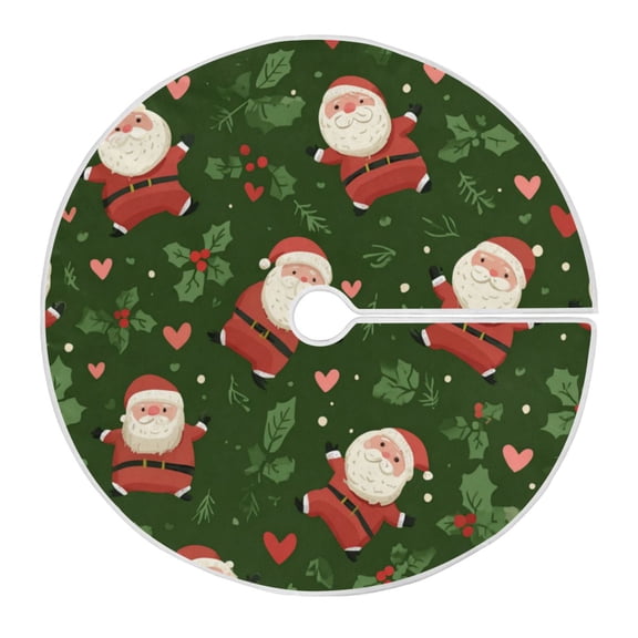 RMDQTR Festive Christmas Tree Skirt47.2x47.2in - Holiday Home Decor for Xmas Party Happy Santa Claus Tiling Pattern