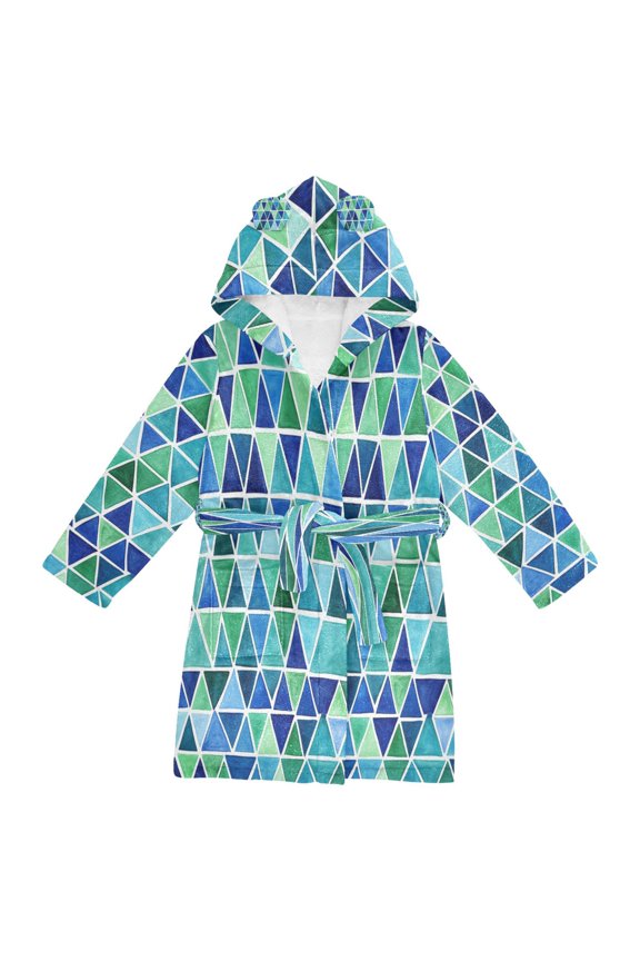 Hooded Fleece Bathrobe with Removable Belt and Pockets Soft and Absorbent for Home, Pool, Beach, Halloween, and Christmas Wear Regular Seamless Repeating Pattern