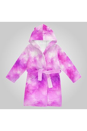 Hooded Fleece Bathrobe with Removable Belt and Pockets Soft and Absorbent for Home, Pool, Beach, Halloween, and Christmas Wear Romantic Purple Pink Cloud