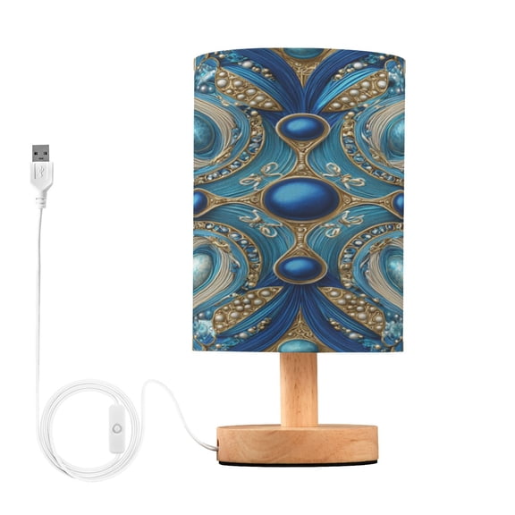 RMDQTR LED Push-Button Switch Warm-Tone Desk Lamp Plug-and-Play No Assembly Required Blue Agate
