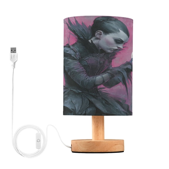 RMDQTR LED Push-Button Switch Warm-Tone Desk Lamp Plug-and-Play No Assembly Required Gothic Vampire Queen