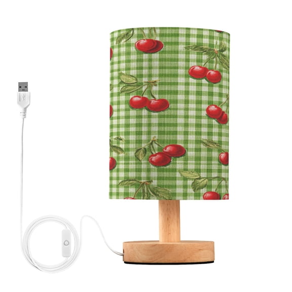 RMDQTR LED Push-Button Switch Warm-Tone Desk Lamp Plug-and-Play No Assembly Required Inspiration Cherry Painting