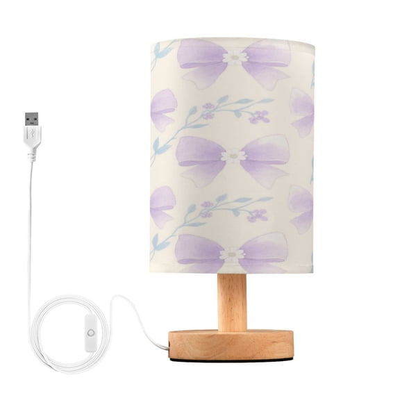 RMDQTR LED Push-Button Switch Warm-Tone Desk Lamp Plug-and-Play No Assembly Required Mauve Bows Clip Art
