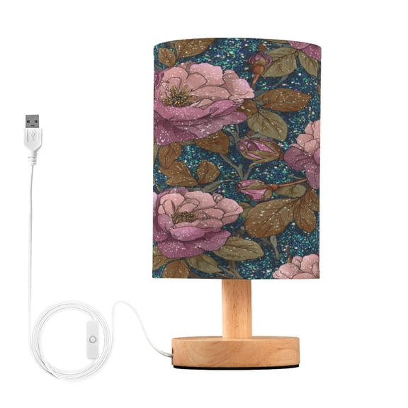 RMDQTR LED Push-Button Switch Warm-Tone Desk Lamp Plug-and-Play No Assembly Required Shiny Roses