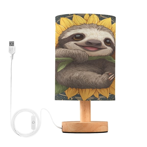 RMDQTR LED Push-Button Switch Warm-Tone Desk Lamp Plug-and-Play No Assembly Required Smiling Happy Baby Sloth