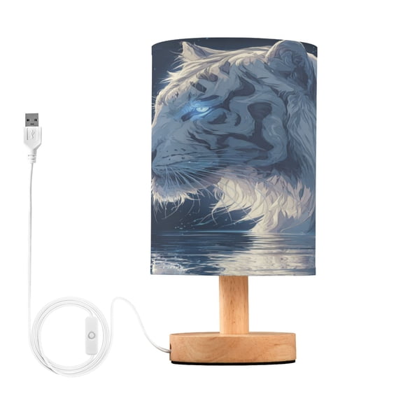 RMDQTR LED Push-Button Switch Warm-Tone Desk Lamp Plug-and-Play No Assembly Required The Blue-eyed White Tiger