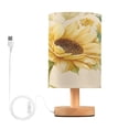 thumbnail image 1 of RMDQTR LED Push-Button Switch Warm-Tone Desk Lamp Plug-and-Play No Assembly Required Vintage Fashion Sunflowers, 1 of 7