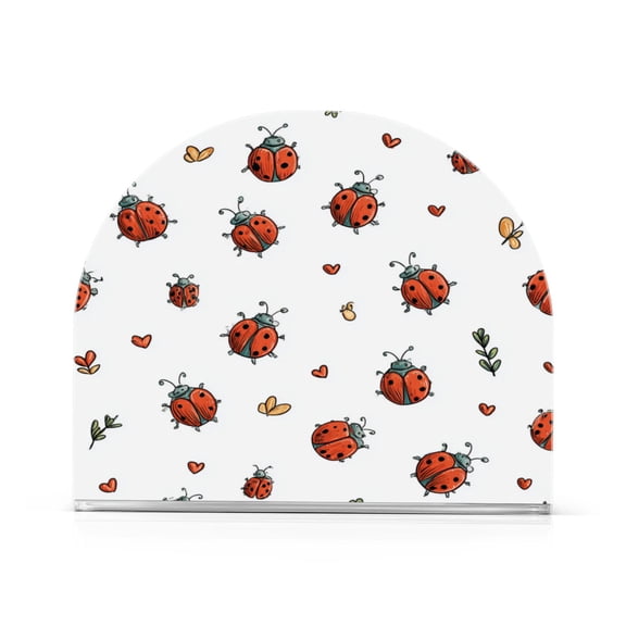 RMDQTR Napkin Holder Acrylic Napkin Holder for Table Kitchen Restaurant Living Room Home Decor Stylish Decorative Napkin Holder Fit 50-60 Napkins Ladybugs Pattern