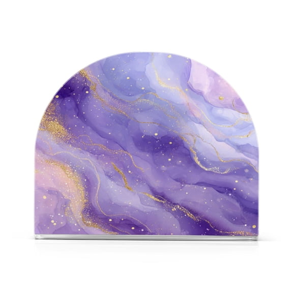 RMDQTR Napkin Holder Acrylic Napkin Holder for Table Kitchen Restaurant Living Room Home Decor Stylish Decorative Napkin Holder Fit 50-60 Napkins Soft Purple Marble Vortex