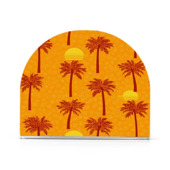 RMDQTR Napkin Holder Acrylic Napkin Holder for Table Kitchen Restaurant Living Room Home Decor Stylish Decorative Napkin Holder Fit 50-60 Napkins Stylized Palm Trees