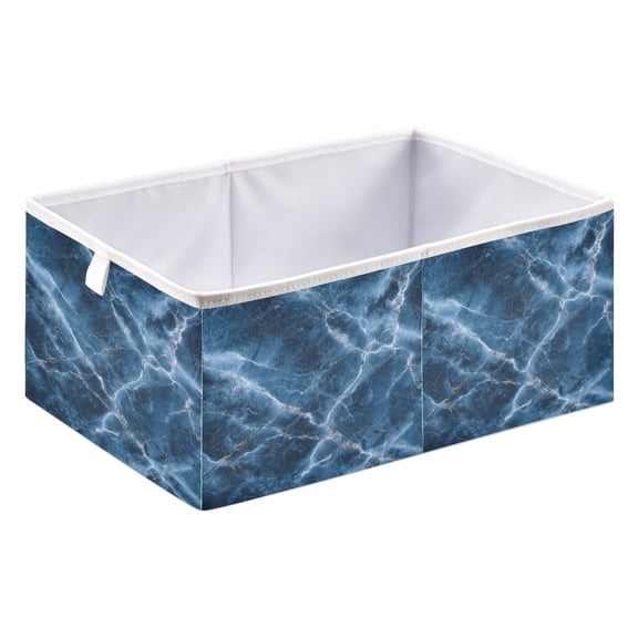 RMDQTR Oceanic Gilded Strata Storage Basket Foldable Open Organizers for Clothes Toys Books15.75x10.63x6.96in
