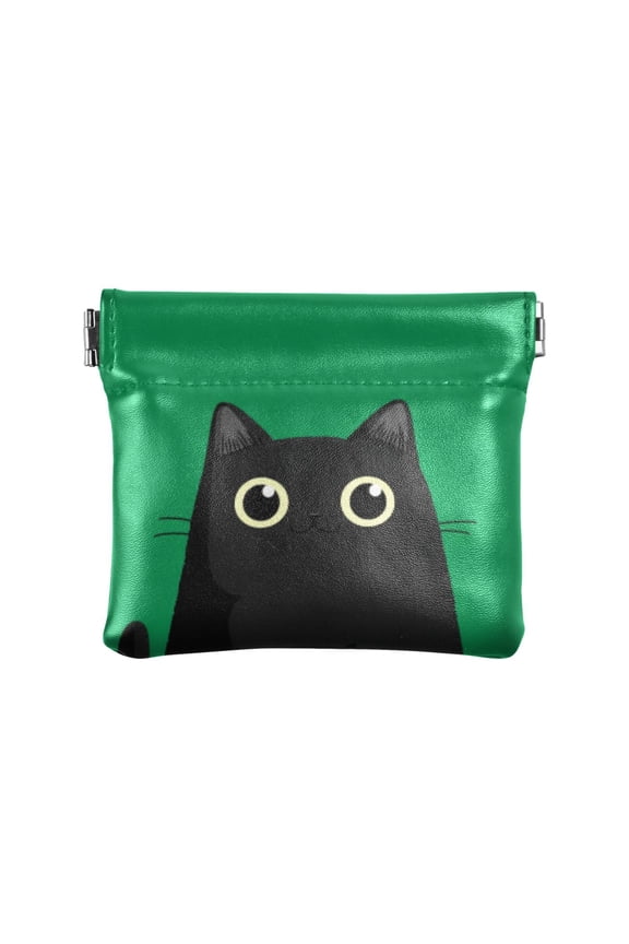 PU leather Coin Purses & Pouches Small Wallet Adorable Cartoon Black Cat