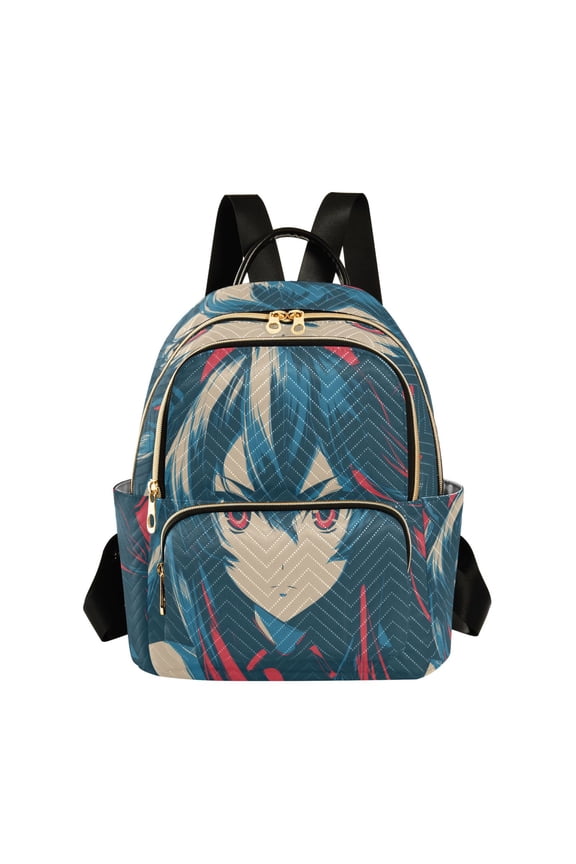 Quilted Backpack Lightweight Casual Daypack with Multi Zipper Pockets for Travel Daily Use Shopping Sports Fox Messenger