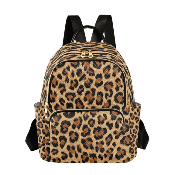 RMDQTR Quilted Backpack Lightweight Casual Daypack with Multi Zipper Pockets for Travel Daily Use Shopping Sports Wild Amber Cheetah