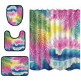 thumbnail image 1 of RMDQTR Shower Curtain and Rug Sets 4pcs Bathroom Sets Includes 12 Free Hooks 66" x 72" Colorful Coastal Paradise Design, 1 of 8