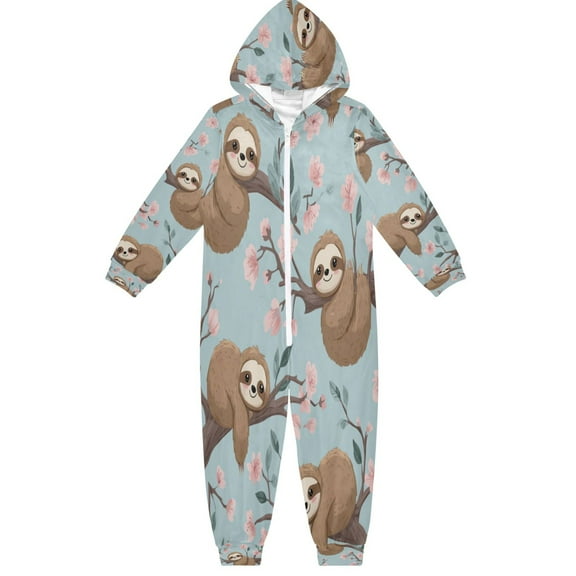 RMDQTR Ultra-Soft Crystal Velvet One-Piece Pajamas/Loungewear Cute Cartoon Sloth