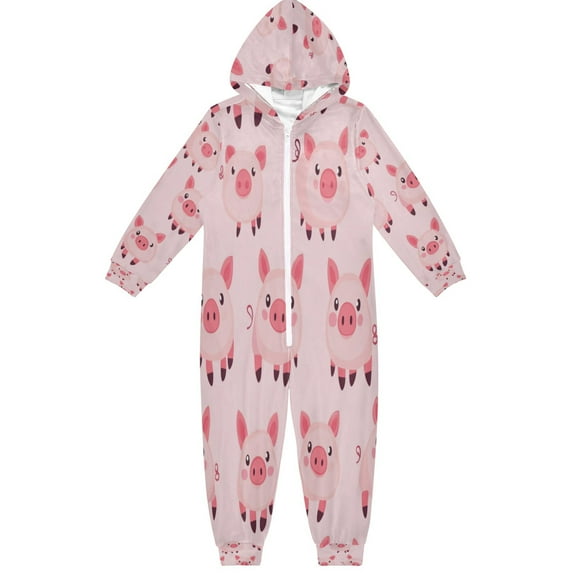 RMDQTR Ultra-Soft Crystal Velvet One-Piece Pajamas/Loungewear Cute Pig