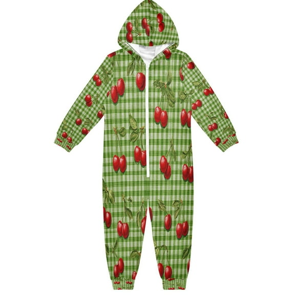 RMDQTR Ultra-Soft Crystal Velvet One-Piece Pajamas/Loungewear Inspiration Cherry Painting