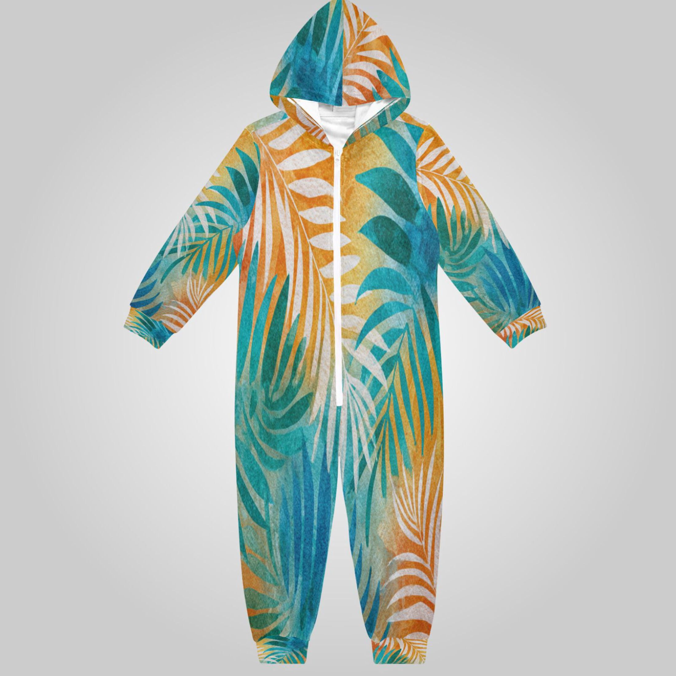 RMDQTR Ultra-Soft Crystal Velvet One-Piece Pajamas/Loungewear Sunset ...