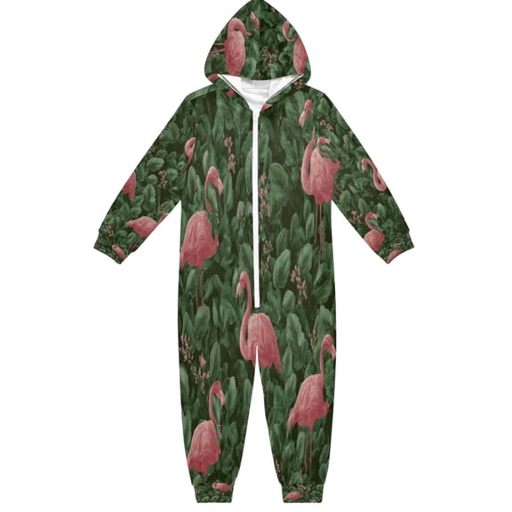 RMDQTR Ultra-Soft Crystal Velvet One-Piece Pajamas/Loungewear The Flamingo Family