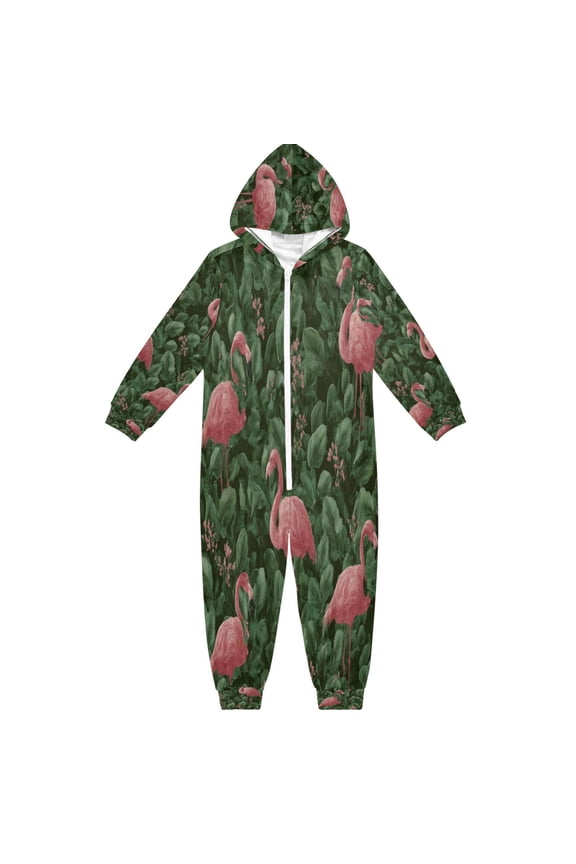 Ultra-Soft Crystal Velvet One-Piece Pajamas/Loungewear The Flamingo Family