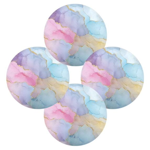 RMDQTR Unicorn Fantasy Fluid Art Round Placemats Set of 4 Heat Resistant Washable Kitchen Table Decorations 15.4in
