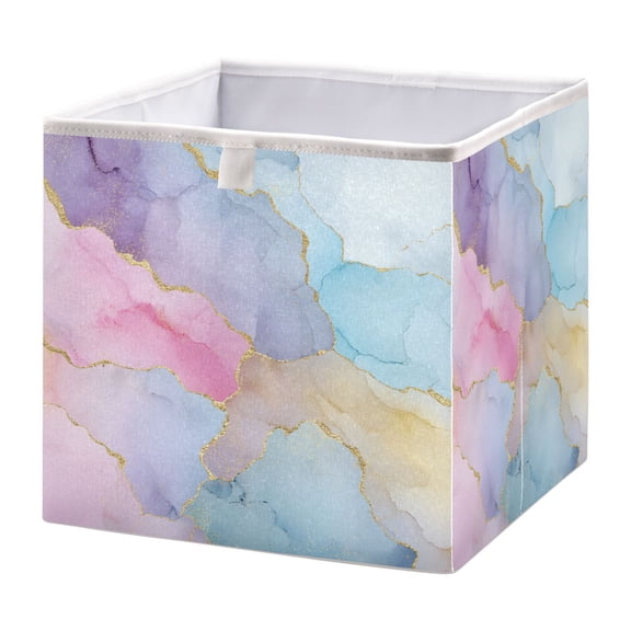 RMDQTR Unicorn Fantasy Fluid Art Storage Basket Foldable Open Organizers for Clothes Toys Books11.02x11.02x11.02in