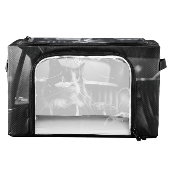 RMDQTR Waterproof Double Opening Foldable Storage Bin with Iron Frame for Closet Bathroom16.9*11.4*10 in Boss Cat