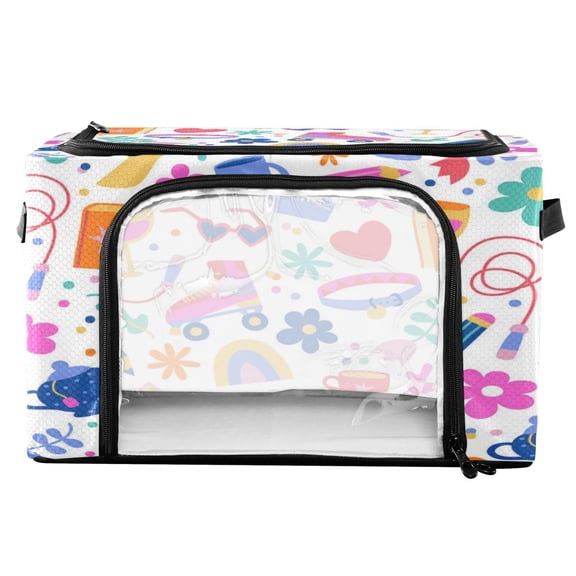 RMDQTR Waterproof Double Opening Foldable Storage Bin with Iron Frame for Closet Bathroom16.9*11.4*10 in Custom Art