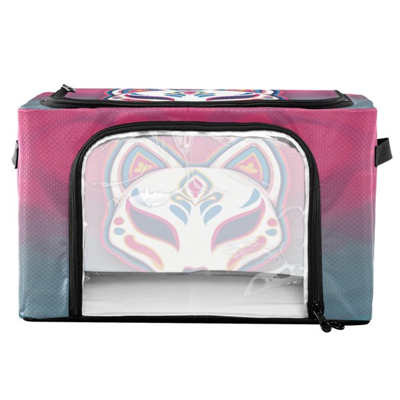 RMDQTR Waterproof Double Opening Foldable Storage Bin with Iron Frame for Closet Bathroom16.9*11.4*10 in Mask Logo Design