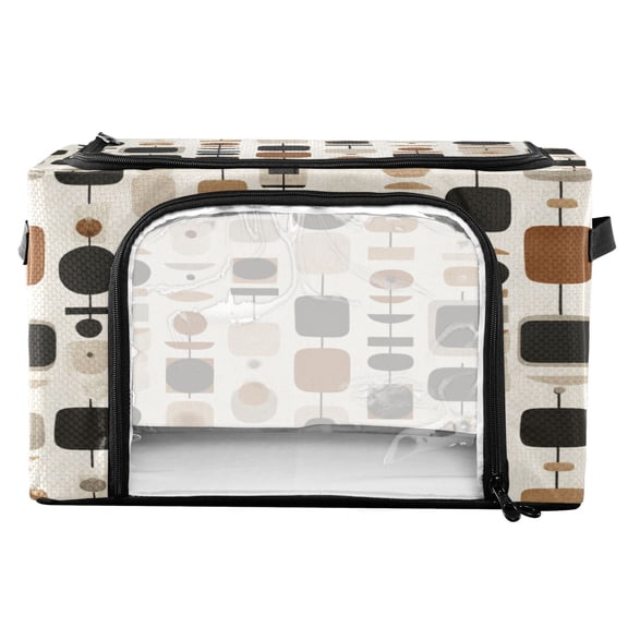 RMDQTR Waterproof Double Opening Foldable Storage Bin with Iron Frame for Closet Bathroom16.9*11.4*10 in Mid-century Modern Pattern