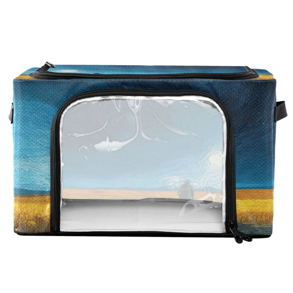 RMDQTR Waterproof Double Opening Foldable Storage Bin with Iron Frame for Closet Bathroom16.9*11.4*10 in Solo Traveler