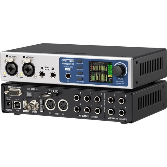 RME Fireface UCX II USB Audio Interface 20-in 20-out Compact Design Plug and Play Setup