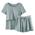 thumbnail image 1 of RMGVDSD 2 Pack Women's Nursing Pajamas Set Maternity Pajamas Postpartum Loungewear Set Breastfeeding Tops & Shorts Stylish Women Shorts Suit, 1 of 3