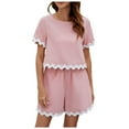thumbnail image 1 of RMGVDSD 2 Piece Sets For Women Casual Loose Short Sleeved T Shirt And Elastic Waist Shorts Suit Summer Outfits Two Piece Short Sets Women, 1 of 8