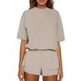 thumbnail image 1 of RMGVDSD 2 Piece Sets For Women Casual Tracksuits Short Sleeve Crewneck Tops And Shorts 2025 Loungewear Outfits Casual Beach Shorts Set, 1 of 5