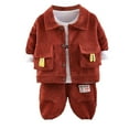 thumbnail image 1 of RMGVDSD 3Pcs Baby Boys Clothing Set Casual Long Sleeve T-Shirt + Jacket + Pants Three Piece Set Toddler Boy Fall Winter Clothes Outfits 18-24 Months, 1 of 4