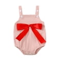 thumbnail image 1 of RMGVDSD Adorable Bow Tie Baby Girls Clothes Corduroy Romper Sleeveless Jumpsuit Cute Bodysuit Onesie Toddler One-Piece Outfit 3-6 Months, 1 of 8