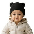 thumbnail image 1 of RMGVDSD Baby Beanie Winter Hat With Bear Ear Infant Winter Knitted Hat For Kids Cute Stretchy Warm Cap For Boys Girls Soft Knitted Skull Cap Leisure Versatile 0-3 Months, 1 of 5
