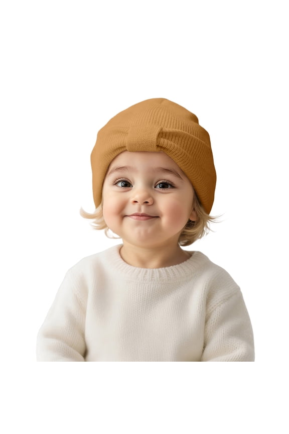 Baby Beanie Winter Hat Knitted Warm Hat With Cute Bow Soft Warm Hats Girls Boys Soft Knitted Skull Cap Infant Toddler Beanies Stylish Leisure 0-3 Months