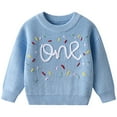 thumbnail image 1 of RMGVDSD Baby Boy Girl Pullover Sweater Soft Long Sleeve Knitted Crew Neck Pullover Sweatshirt Knitwear Halloween Embroidery Toddler Fall Winter Clothes 3-4 Years, 1 of 8