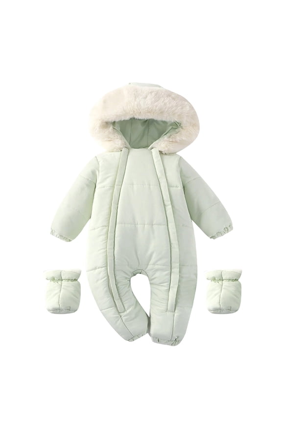 Baby Boy Girl Winter Snowsuit Warm Padded Snow Wear Outfit Cute Down Jacket Clothes Infant Hooded Jumpsuit Romper Puffer Jackets Temperament Suit 3-6 Months